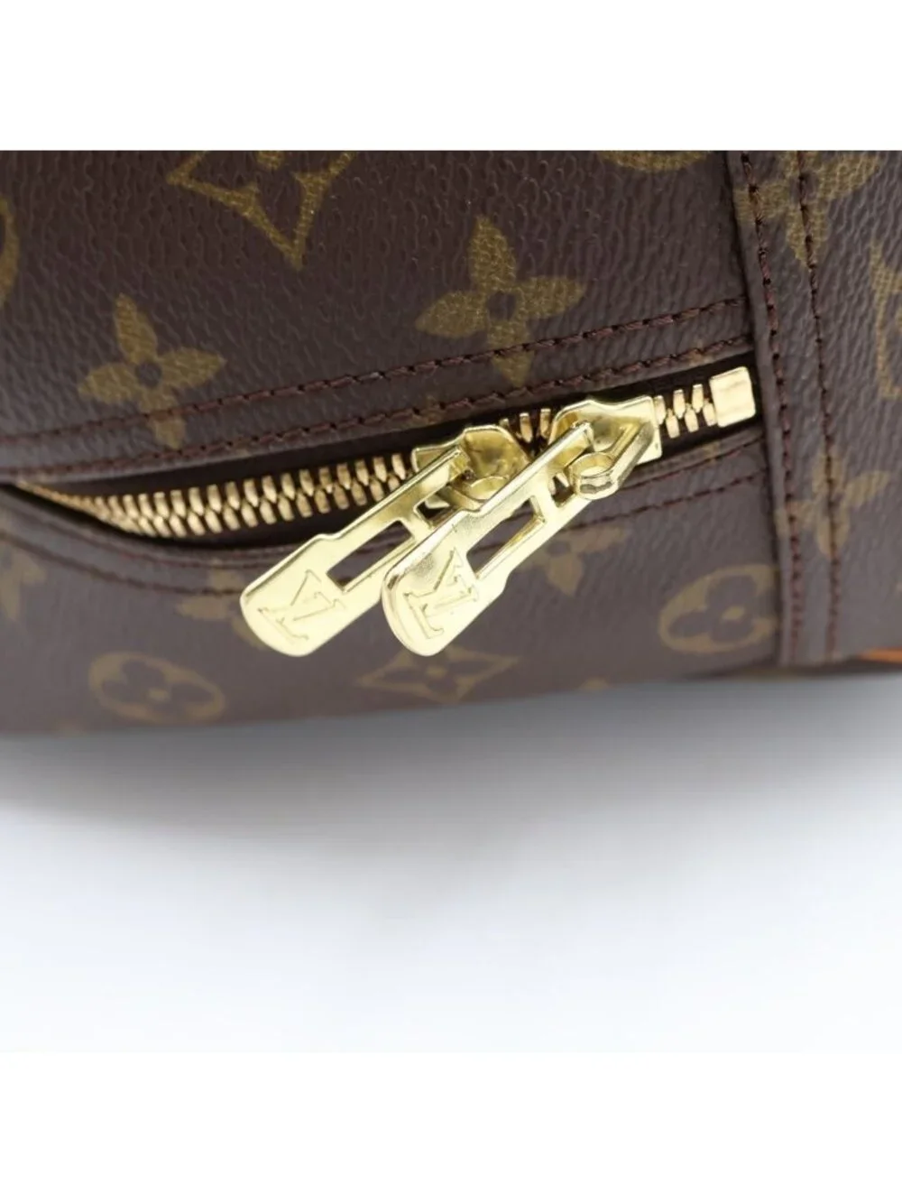 Louis Vuitton Monogram Deauville Leather Handbag Brown